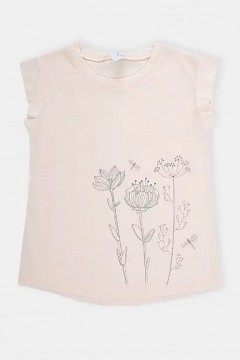Симпатичная футболка для девочки К 302133/сливки фуфайка Crockid