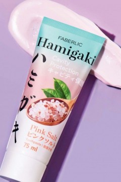 Зубная паста «Защита от кариеса» Розовая соль Hamigaki Faberlic(фото2)