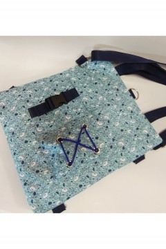 Интересная женская сумка-рюкзак Smile деним голубой  Chica rica(фото3)