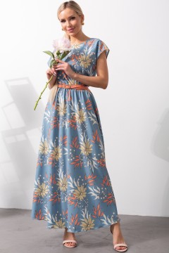 Очаровательное платье в серо-голубом цвете Дарья №95 Valentina