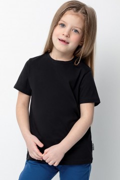 Практичная футболка для девочки К 302140/черный фуфайка Crockid