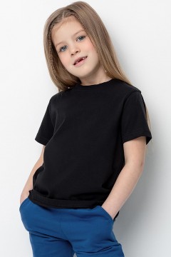 Практичная футболка для девочки К 302140/черный фуфайка Crockid(фото2)