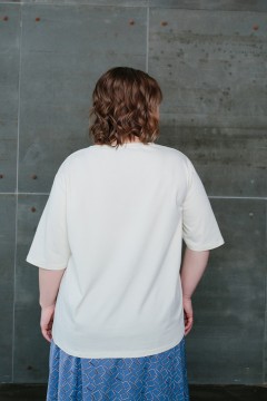 Женская футболка в цвете слоновая кость Jetty-plus(фото3)