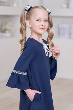 Школьное платье для девочки с красивыми рукавами ШП-2201-14 Alolika(фото5)