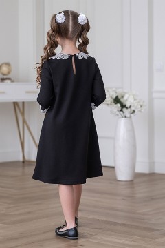 Чёрное школьное платье для девочки ШП-2101- 13 col1 Alolika(фото3)