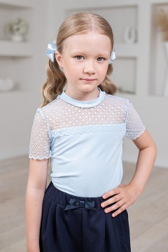 Блузка для девочки с короткими рукавами ДЖ-2302-2 Alolika(фото2)