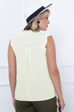 Однотонная блуза молочного цвета Bellovera(фото4)