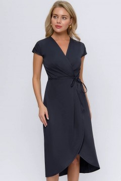 Тёмно-синее платье с короткими рукавами 1001 dress