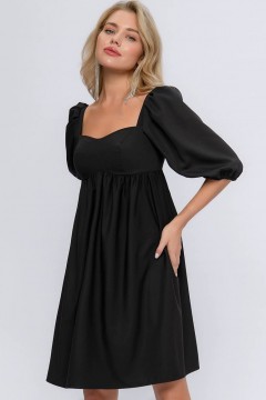 Платье чёрное с фигурным вырезом 1001 dress
