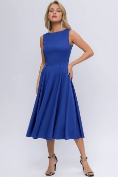 Платье василькового цвета в стиле ретро 1001 dress