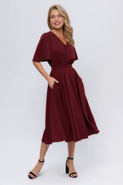 Платье сливового цвета с карманами 1001 dress(фото2)