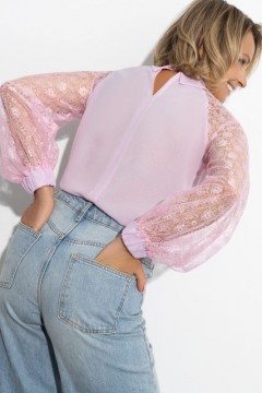 Модная блуза с рукавами из гипюра Charutti(фото4)