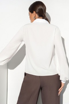Белая однотонная блуза Charutti(фото4)