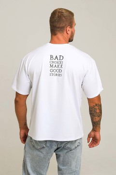 Белая мужская футболка с принтом 40718 Натали men(фото3)