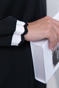 Чёрная блузка с длинными рукавами Lady Taiga(фото3)