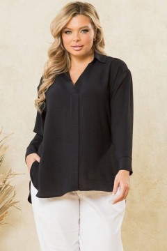 Чёрная блуза с длинными рукавами Malina