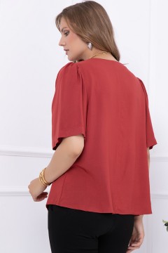 Однотонна блуза с короткими рукавами Bellovera(фото4)