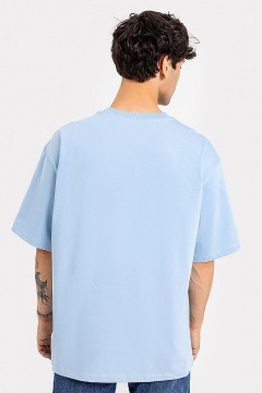 Голубая мужская футболка с коротким рукавом 22/3032П-0 Mark Formelle men(фото4)
