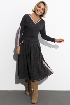 Серый комплект с юбкой Charutti(фото2)