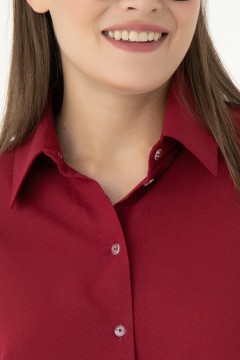 Бордовая блузка с длинными рукавами Lady Taiga(фото4)