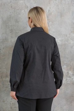 Чёрная блуза в горошек Novita(фото5)