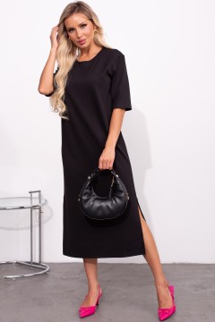 Длинное чёрное платье с разрезами Евгения №1 Valentina