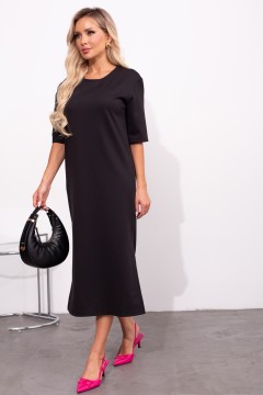Длинное чёрное платье с разрезами Евгения №1 Valentina(фото2)