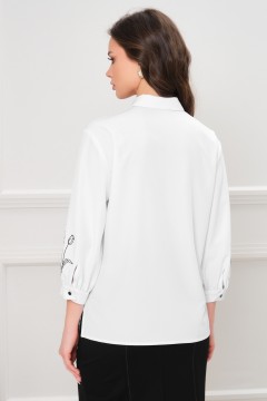 Белая блуза с вышивкой Priz(фото4)