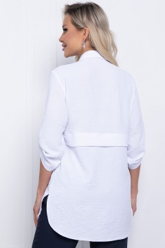 Лёгкая блуза в белоснежном оттенке Lady Taiga(фото4)