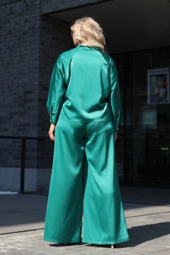 Зелёный костюм с широкими брюками Wisell(фото5)