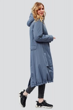 Серо-голубое демисезонное пальто  Dimma(фото3)