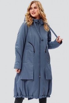 Серо-голубое демисезонное пальто 