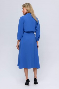 Синее платье с отложным воротником 1001 dress(фото3)