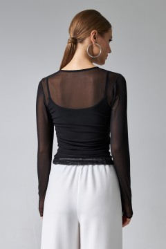 Чёрная женская блузка Lona(фото4)