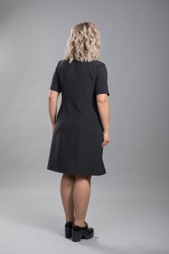 Чёрное платье с пуговицами Venusita(фото3)