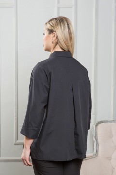 Чёрная блузка с отложным воротником Venusita(фото3)