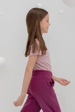 Однотонная футболка для девочки КР 301989/розовый лед к407 фуфайка Crockid(фото2)