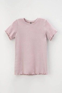 Однотонная футболка для девочки КР 301989/розовый лед к407 фуфайка Crockid(фото3)