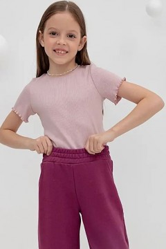 Однотонная футболка для девочки КР 301989/розовый лед к407 фуфайка