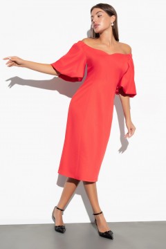 Красное платье с разрезом Charutti(фото2)