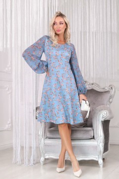 Голубое платье с цветочным принтом Wisell(фото2)