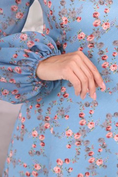 Голубое платье с цветочным принтом Wisell(фото3)