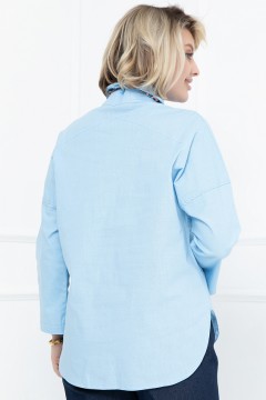 Базовая голубая рубашка Bellovera(фото4)