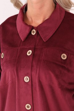 Красная вельветовая рубашка Wisell(фото3)