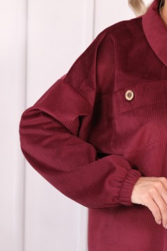 Красная вельветовая рубашка Wisell(фото4)