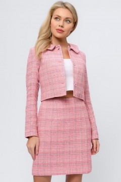 Розовая твидовая юбка 46 размера 1001 dress