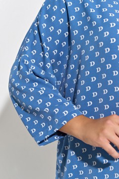 Голубая блуза с принтом Dora(фото3)