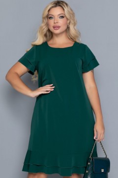 Зелёное платье с воланом Agata