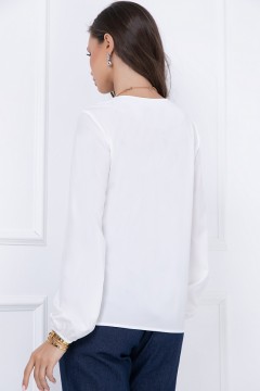 Белая блуза с длинными рукавами Bellovera(фото4)