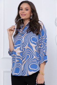 Голубая блуза с принтом Bellovera